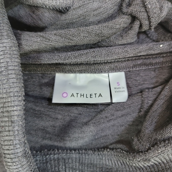 Athleta Blissful Yoga Hooded Poncho, Heathered Gray, sz Small - Picture 4 of 10